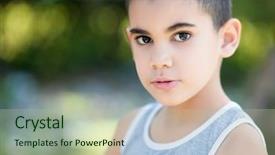  Presentation with child and adolescent - Amazing presentation theme having latin child with a diffus backdrop and a mint green colored foreground