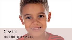  Presentation with red stripe - PPT layouts with latin child with red stripe background and a coral colored foreground