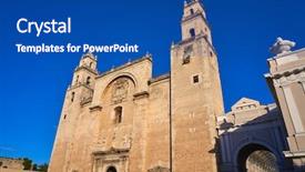  Presentation with san diego team news - PPT layouts consisting of latin classics - merida san ildefonso cathedral background and a ocean colored foreground