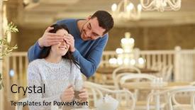  Presentation with dating - Slides consisting of latin classics - people surprise and dating concept background and a coral colored foreground