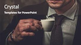  Presentation with all is well - Beautiful slides featuring latin classics - serious well-dressed hispanic man backdrop and a dark gray colored foreground