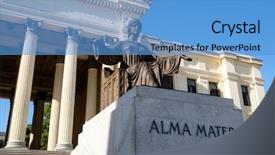  Presentation with higher education - Theme enhanced with latin classics - university of havana the oldest background and a teal colored foreground