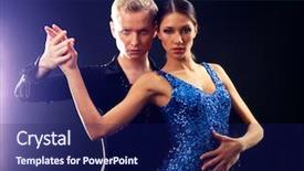  Presentation with professional - Slide set featuring latin dance - beautiful couple of professional artists background and a navy blue colored foreground