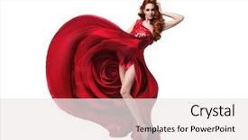  Presentation with white rose - Slide deck consisting of latin dance - beautiful young woman wearing red background and a white colored foreground