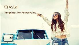  Presentation with road trip - Beautiful slides featuring latin dance - summer holidays road trip vacation backdrop and a cream colored foreground