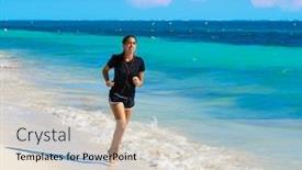  Presentation with mayan - Beautiful presentation featuring latin girl running in caribbean shore beach of mayan riviera of mexico backdrop and a lemonade colored foreground
