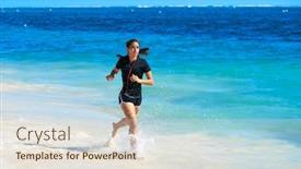  Presentation with mayan - Slides enhanced with latin girl running in caribbean shore beach of mayan riviera of mexico background and a lemonade colored foreground