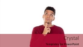  Presentation with afro - PPT layouts having latin-guy-with-short-afro background and a crimson colored foreground