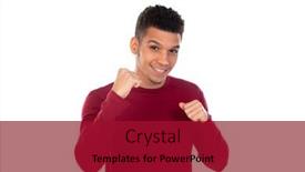  Presentation with afro - Beautiful slide set featuring latin-guy-with-short-afro backdrop and a crimson colored foreground