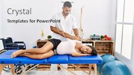  Presentation with rehab - Slide set with latin-man-and-woman-wearing background and a white colored foreground