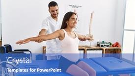  Presentation with rehab - Presentation theme consisting of latin-man-and-woman-wearing background and a teal colored foreground