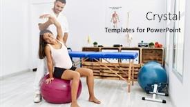  Presentation with rehab clinic - Slide set with latin-man-and-woman-wearing background and a sky blue colored foreground