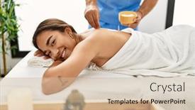  Presentation with physiotherapy - Presentation with latin-man-and-woman-wearing background and a soft green colored foreground