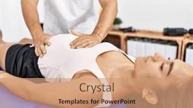  Presentation with rehab - PPT theme featuring latin-man-and-woman-wearing background and a coral colored foreground