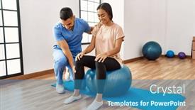  Presentation with rehab - Presentation theme enhanced with latin-man-and-woman-wearing background and a ocean colored foreground