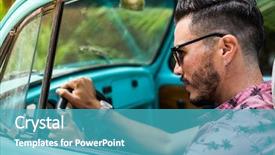  Presentation with latin america communities - Colorful presentation theme enhanced with latin man traveling in tulum backdrop and a teal colored foreground