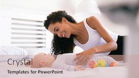  Presentation with infant toddler - Amazing presentation theme having latin-mother-playing-with-adopted backdrop and a coral colored foreground