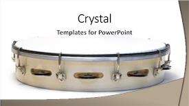  Presentation with tambourine - Presentation theme enhanced with latin music - one white tambourine isolated background and a white colored foreground