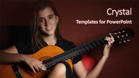  Presentation with teenage girl - Slide deck consisting of latin music - smiling teenage girl playing background and a wine colored foreground