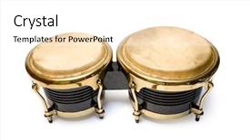 Presentation with latin music - Audience pleasing slide set consisting of latin music - two brown drums isolated backdrop and a white colored foreground