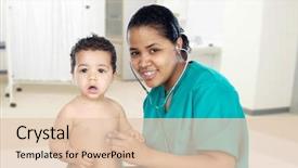  Presentation with pediatric hospital - Beautiful PPT layouts featuring latin pediatric girl backdrop and a lemonade colored foreground