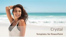  Presentation with vacation - Colorful PPT layouts enhanced with latin-stylish-woman-relaxing backdrop and a lemonade colored foreground