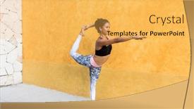  Presentation with yoga - PPT layouts with latin-woman-doing-yoga-against background and a yellow colored foreground