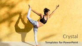  Presentation with yoga - Presentation having latin-woman-doing-yoga background and a blonde colored foreground