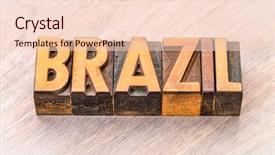  Presentation with brazil - Amazing PPT layouts having latin words - brazil word in vintage letterpress backdrop and a  colored foreground