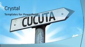  Presentation with road - Amazing PPT theme having latin words - cucuta road sign backdrop and a  colored foreground