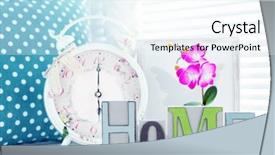  Presentation with white letters - PPT layouts enhanced with latin words - home in colorful letters background and a sky blue colored foreground