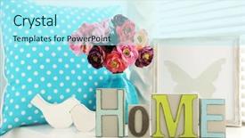  Presentation with light colors for solid waste - Theme consisting of latin words - home in colorful letters background and a arctic colored foreground