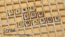  Presentation with change - Colorful presentation design enhanced with latin words - image of a wooden dice backdrop and a coral colored foreground