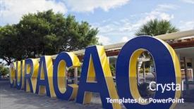  Presentation with blue yellow - Slide deck consisting of latin words - word curacao written in blue background and a  colored foreground