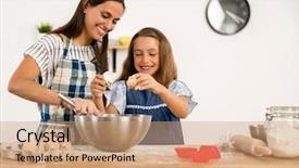  Presentation with daughter - Colorful slide set enhanced with latina - shot of a mother backdrop and a coral colored foreground