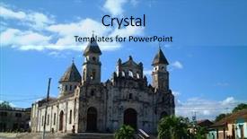  Presentation with granada - Amazing PPT theme having latinamerica - delapidated church granada nicaragua backdrop and a light blue colored foreground