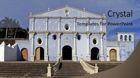  Presentation with church blue - Colorful theme enhanced with latinamerica - old church blue granada backdrop and a  colored foreground