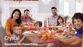  Presentation with latino - Beautiful theme featuring latino - family with grandparents enjoying thanksgiving backdrop and a red colored foreground