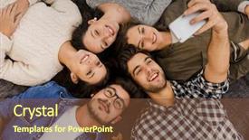  Presentation with latino - PPT layouts having latino - friends in the park having background and a tawny brown colored foreground