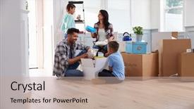  Presentation with latino - Presentation theme with latino - hispanic family moving into new background and a mint green colored foreground