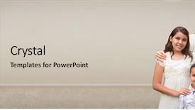  Presentation with cramped inside the box - Presentation theme consisting of latino - young hispanic family inside room background and a soft green colored foreground