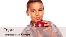  Presentation with latino - Beautiful presentation theme featuring latino children - adorable hispanic boy eating backdrop and a  colored foreground