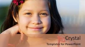  Presentation with latino - Slide set featuring latino children - adorable portrait of little girl background and a  colored foreground