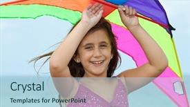  Presentation with smiling little girl - Presentation having latino children - beautiful girl smiling and holding background and a  colored foreground
