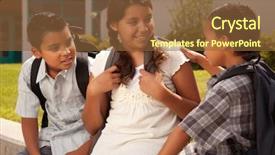  Presentation with school backpacks - Amazing presentation theme having latino children - cute brothers and sister wearing backdrop and a tawny brown colored foreground
