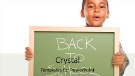  Presentation with back to school clothing - Audience pleasing presentation design consisting of latino children - cute hispanic boy holding chalkboard backdrop and a  colored foreground