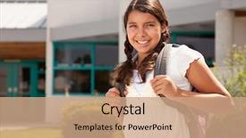  Presentation with teen girl tech - Beautiful theme featuring latino children - cute hispanic teen girl student backdrop and a coral colored foreground