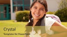  Presentation with teen girl tech - Presentation theme featuring latino children - cute hispanic teen girl student background and a yellow colored foreground