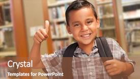  Presentation with student - Audience pleasing presentation design consisting of latino children - handsome hispanic student boy backdrop and a coral colored foreground