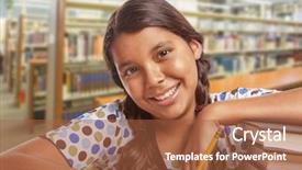  Presentation with old books pen - Colorful presentation design enhanced with latino children - happy hispanic girl student backdrop and a red colored foreground